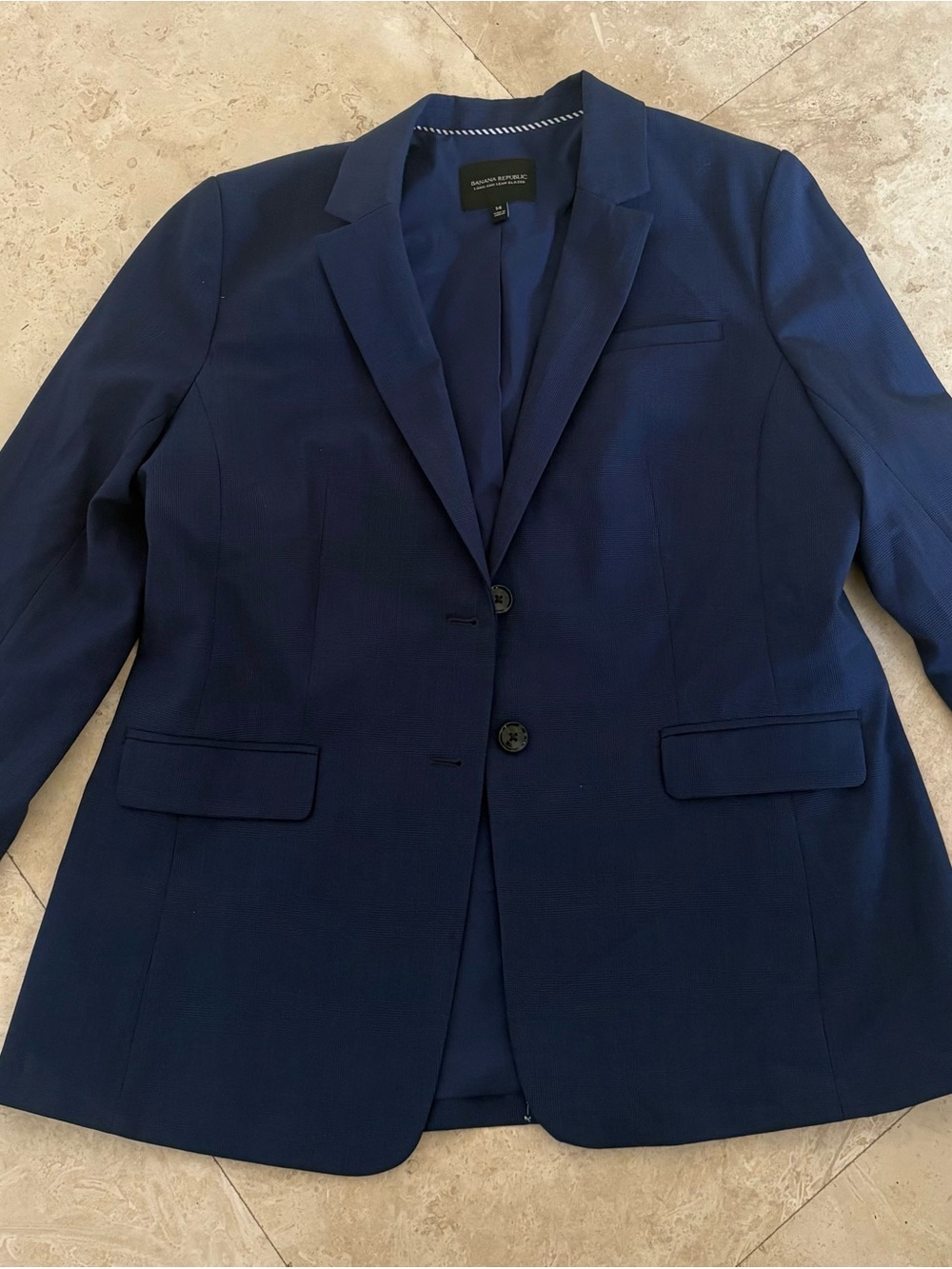 Banana Republic Men's Dark Navy Two-Button Blazer